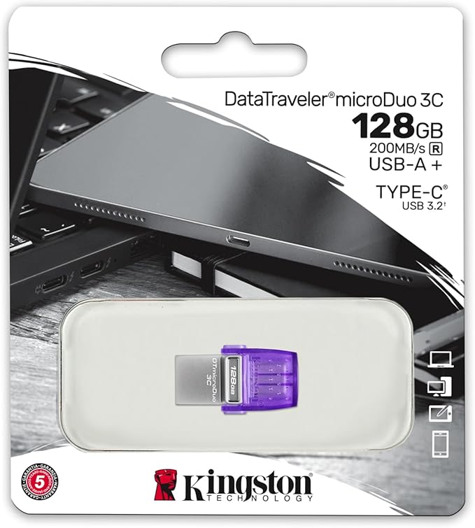 KINGSTON DataTraveler microDuo 3C USB Gen 3 Type-C e Type-A - 128GB