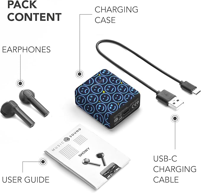 Music Sound - SHOWY - Auricolari TWS Bluetooth - SMILE