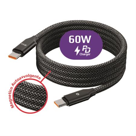 SGS Cavo Dati/Carica USB Magnetico Autoavvolgente - 1 Metro