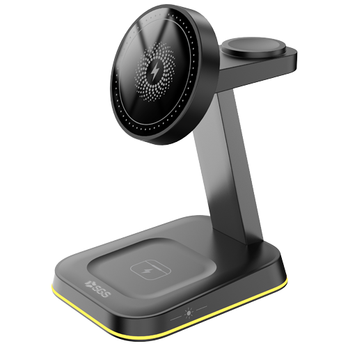 SGS Base Ricarica Wireless 3 in 1 Magsafe - Nero